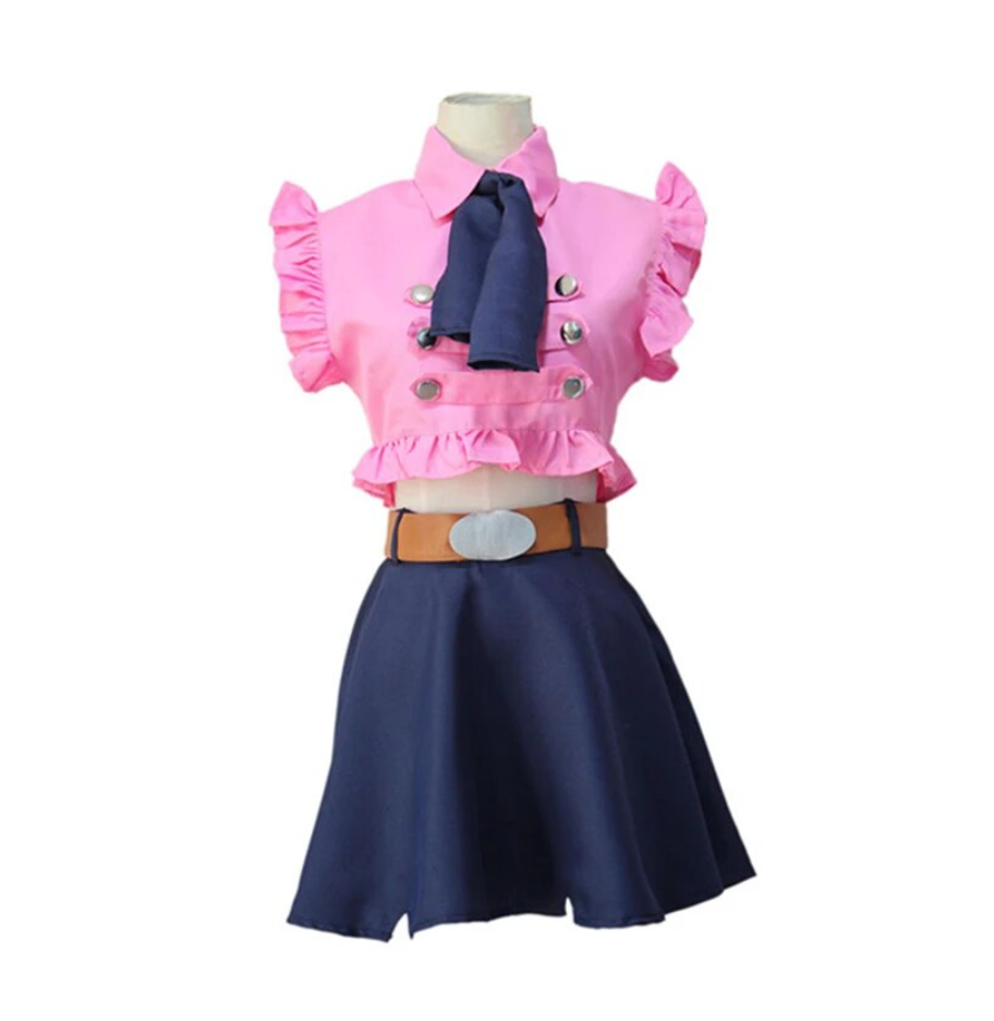 Anime Cosplay Women The Seven Deadly Sins Costumes Elizabeth Liones Halloween Cosplay Outfit