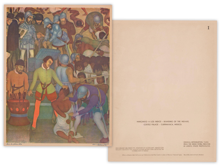 Diego Rivera Artwork Marcando a Los Indios (Branding of the Indians) Cortez Palace
