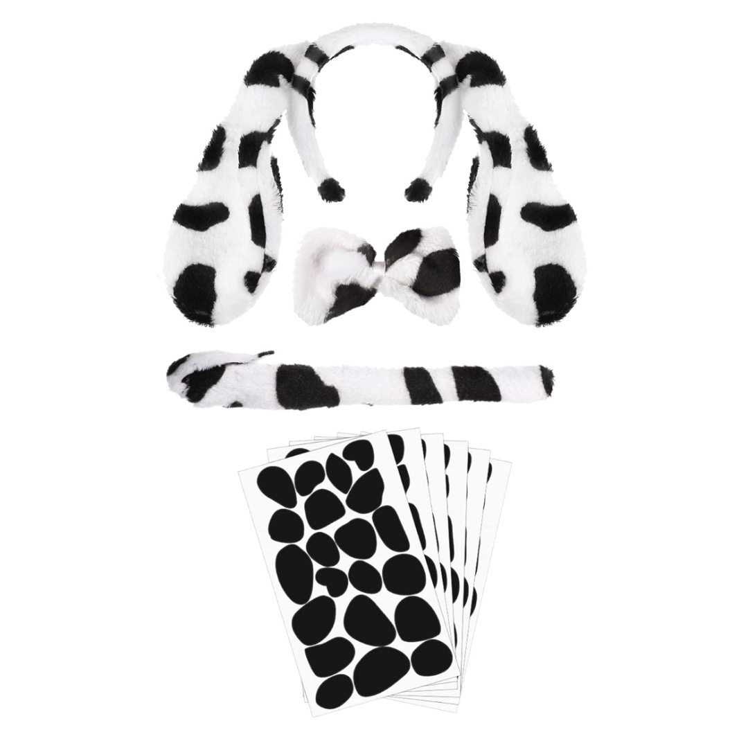 Dalmatian Spotted Puppy Dog Ears Headband Bowtie & Tail Cosplay Kids 6-7 Years NEW