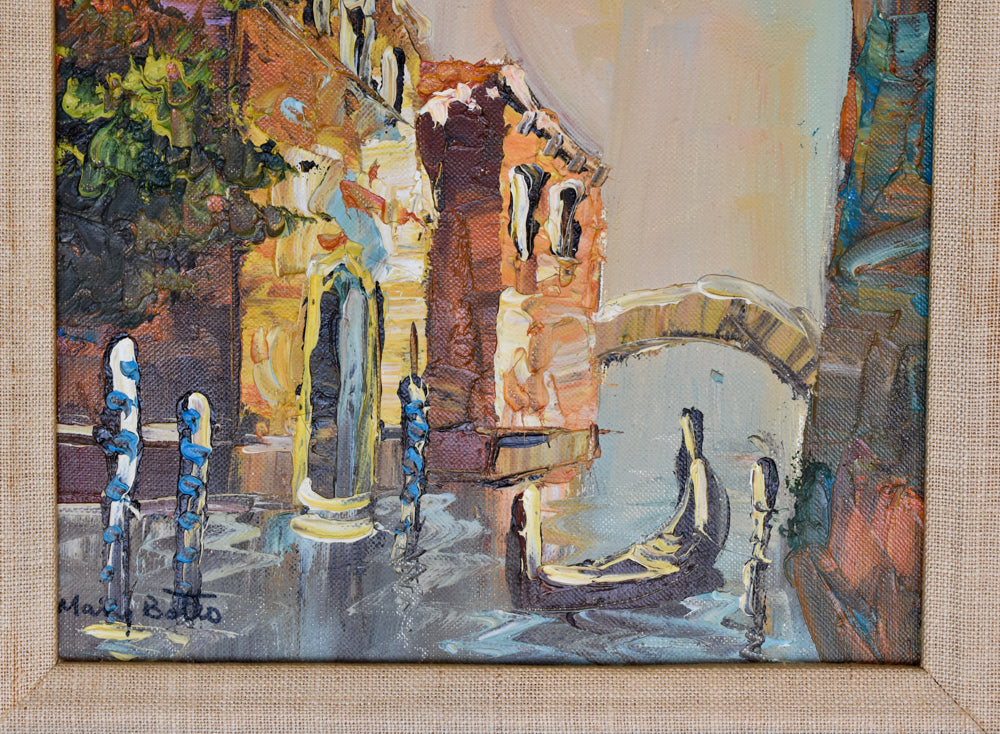 Mary Botto Artwork Original Hand Painted Canvas Vintage Signed