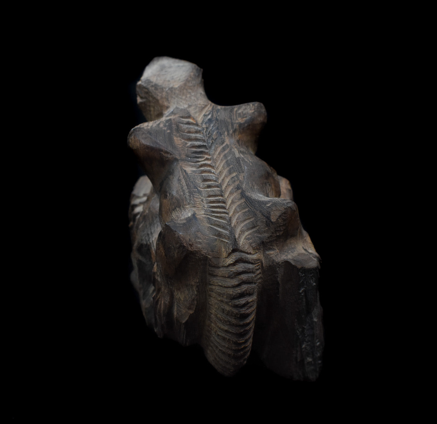 Hand Carved Lizard Wood Piece Unknown Artist Vintage Woodwork Used