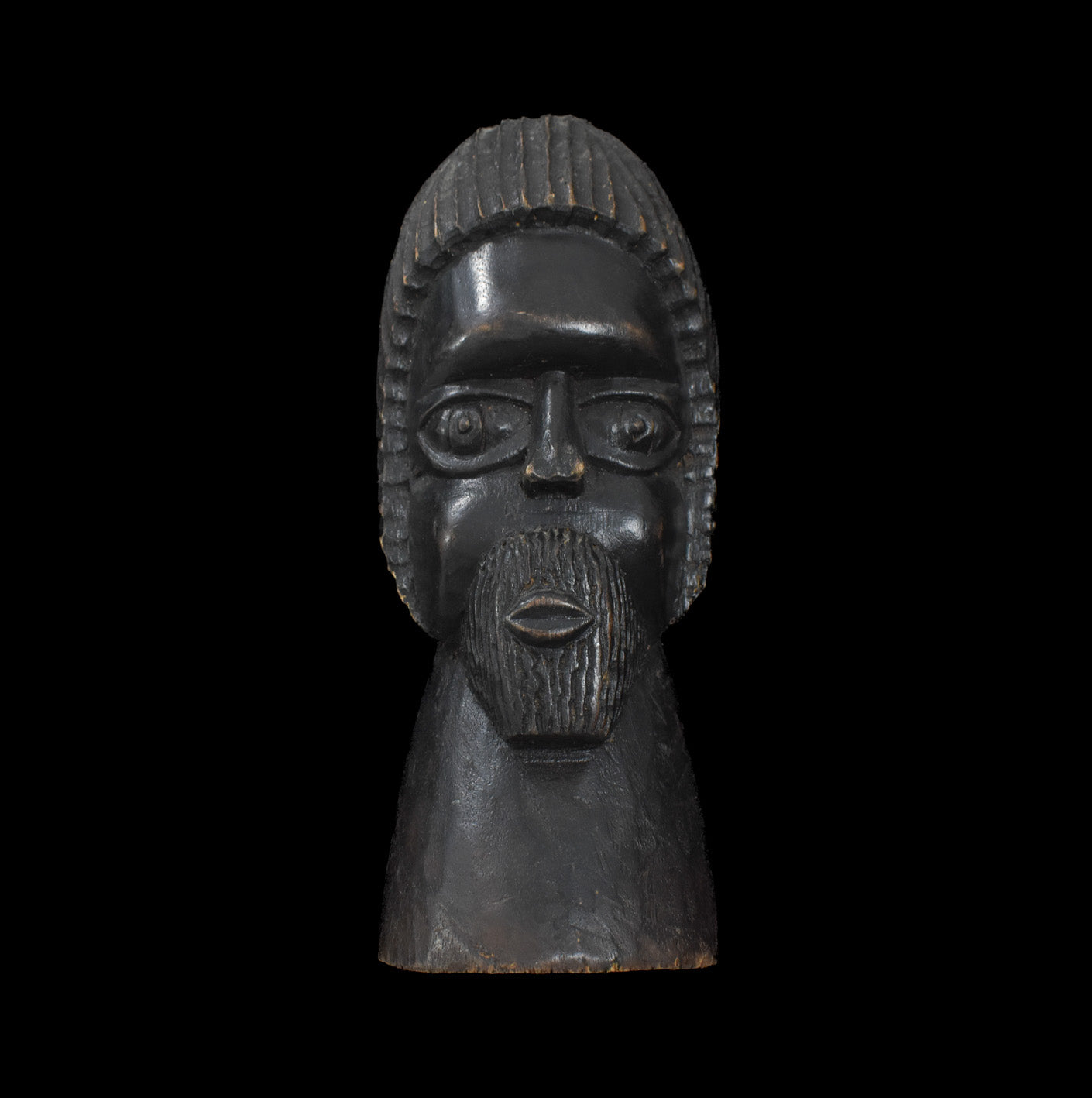 Vintage Folk Art Jamaica Sculpture Hand Carved Wood Statue Used