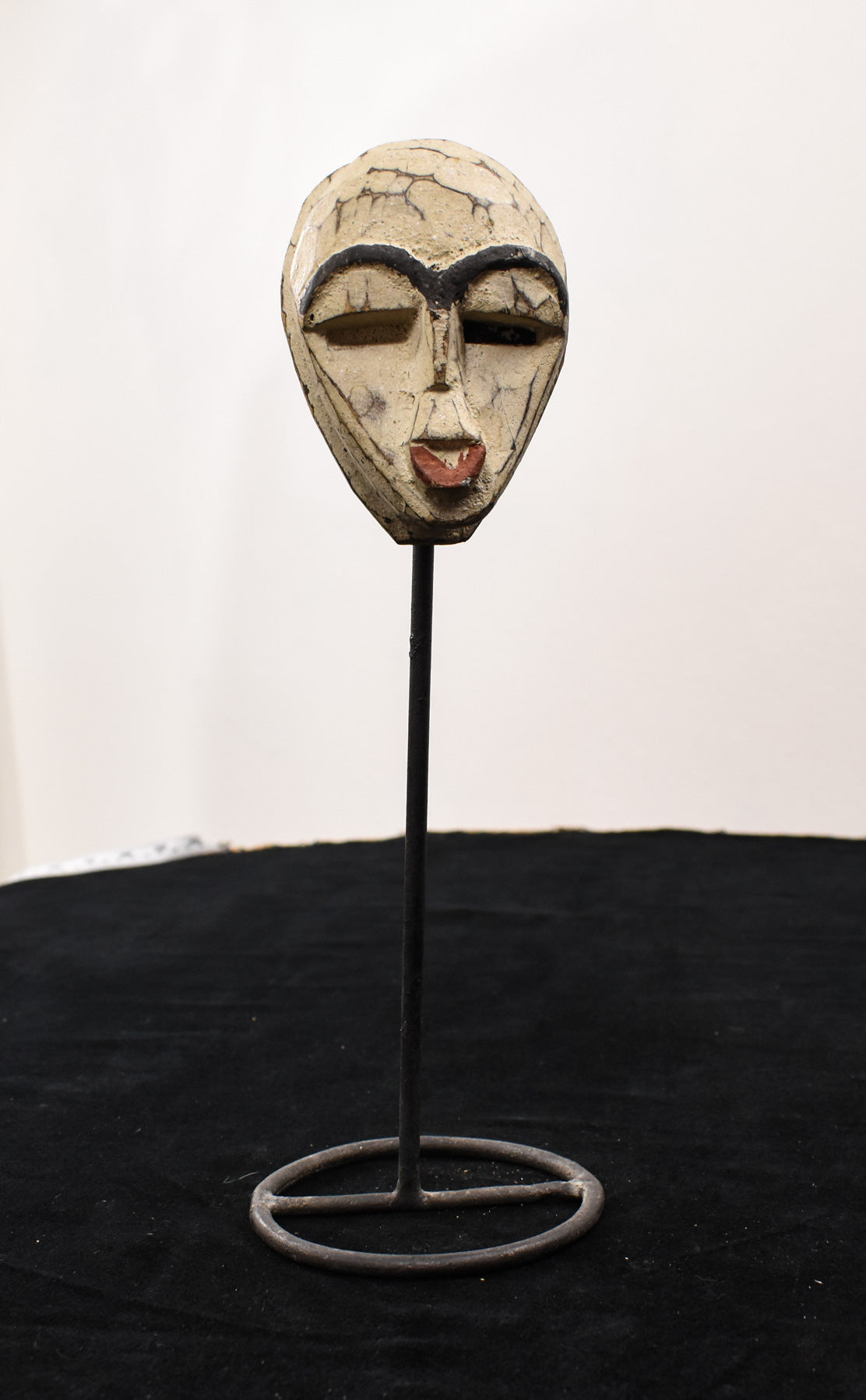 Punu Mask Standing Metal Stand Handcrafted in Ghana Used