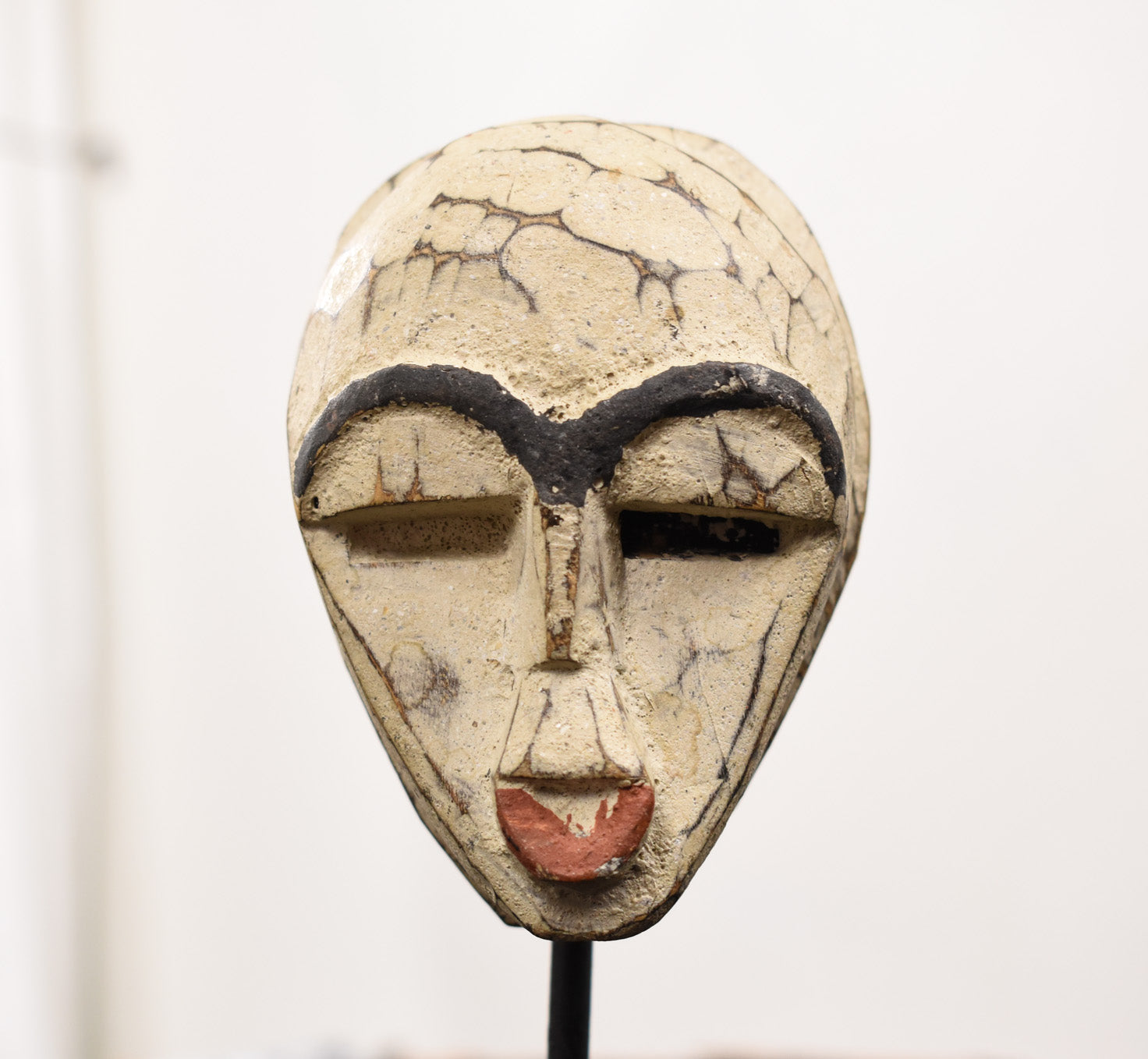 Punu Mask Standing Metal Stand Handcrafted in Ghana Used