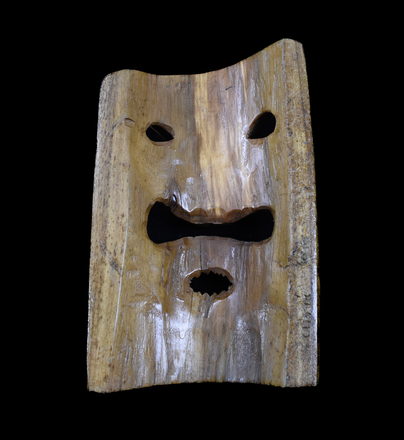 Hand Made Wood Tiki Mask Custom Made Used Unknown Artist