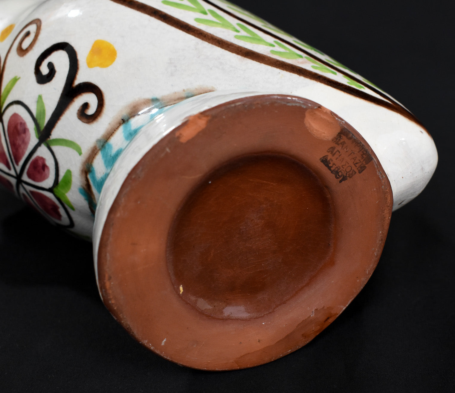 Owl Pitcher by ceramic artist Nick Kourtzis Lesvos Greece Greek Art Pottery Pitcher Used