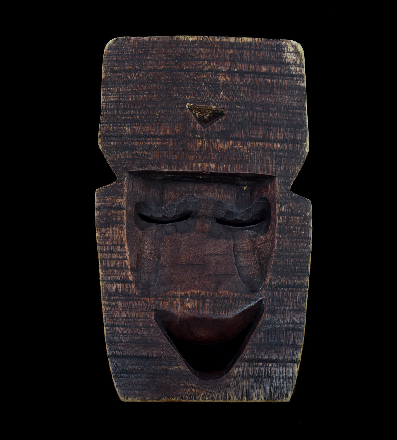 Aztec Mayan Mask Handcrafted Wood Vintage Decor Used