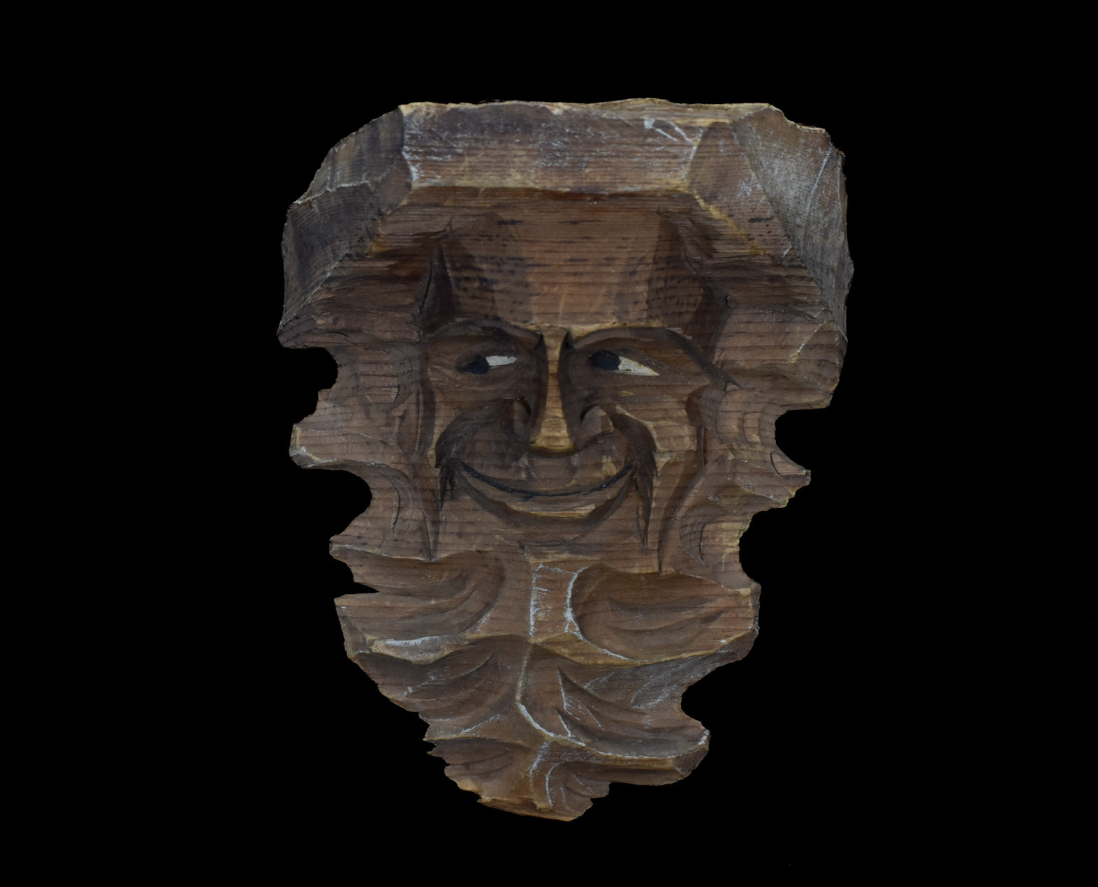 Tree Face Hand Carved Wood Piece Custom Made Used