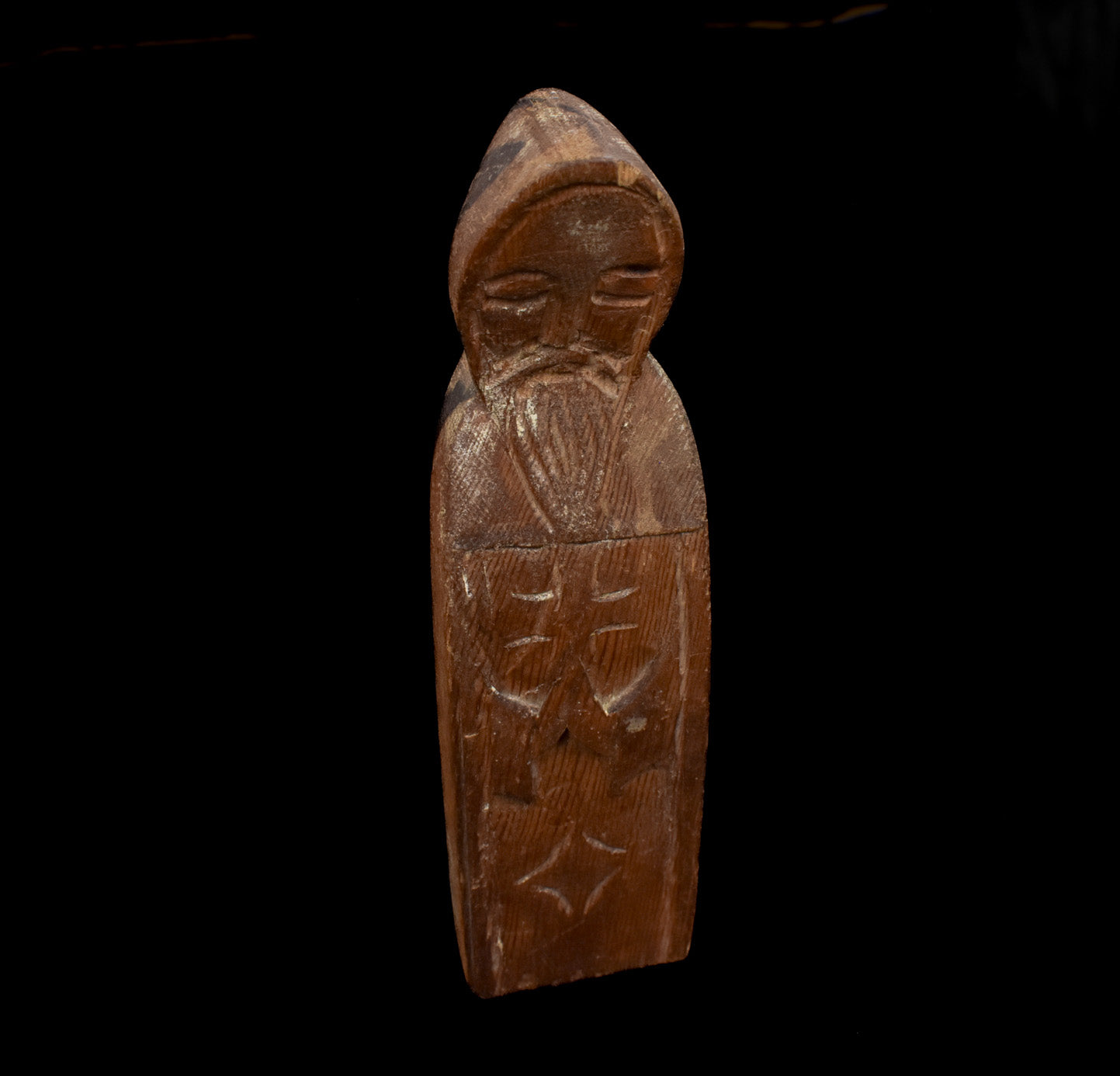 Hand Carved Wood Religious Praying Man Statue Hand Made Christianity