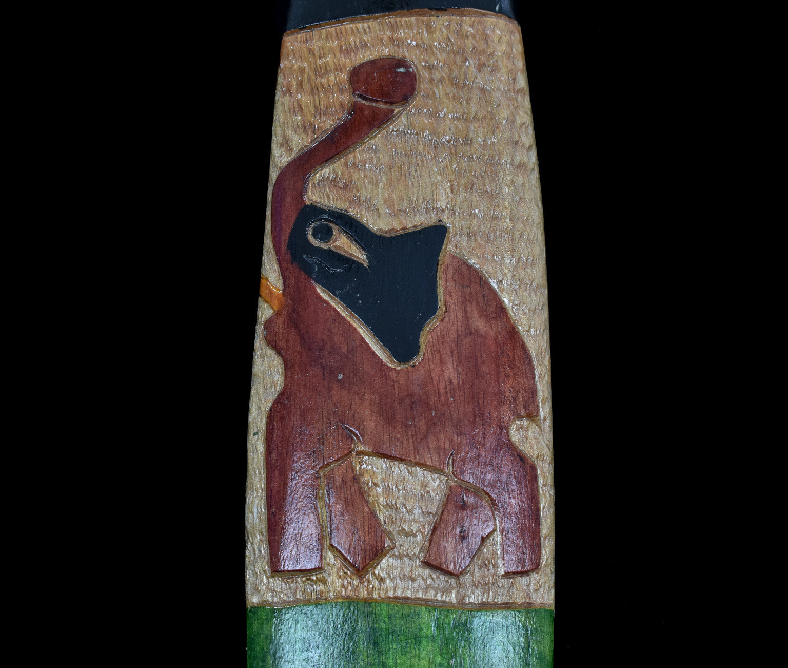 Jamaica Wood Carved Elephant Wood Piece Authentic Custom Made