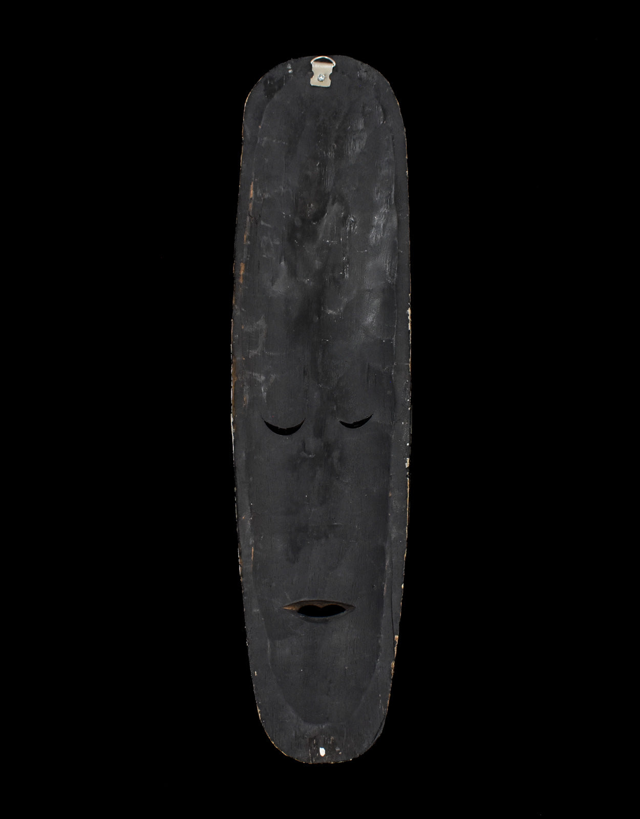 Tiki Mask African Style Wood Hand Made Wooden Decor Face Silver and Red