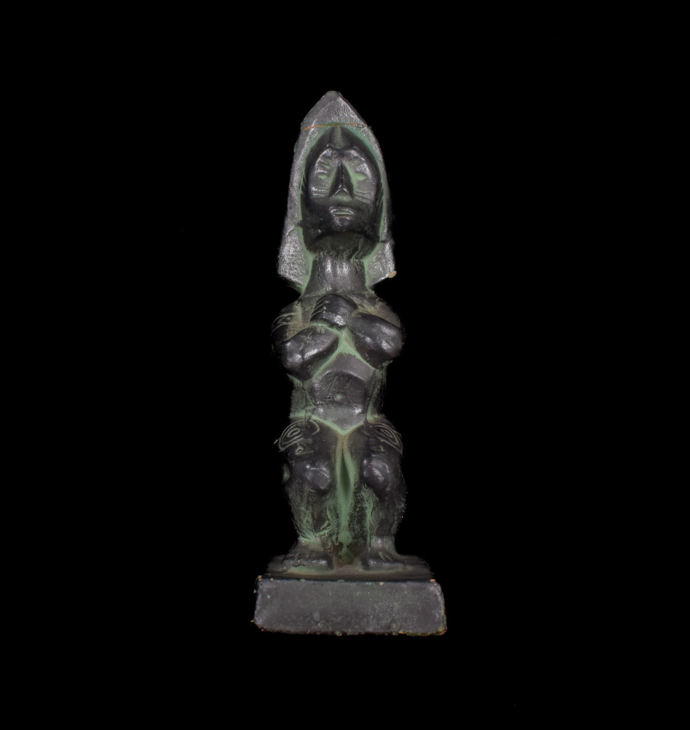 Hongshan Culture Black Meteor Pharaoh King Dominator Statue Used