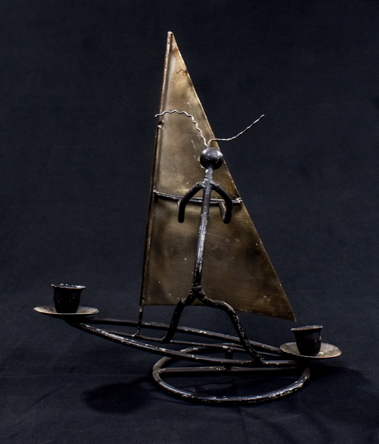 Ant Sail Metal Candle Holder Dual Mental Custom Made Piece Used