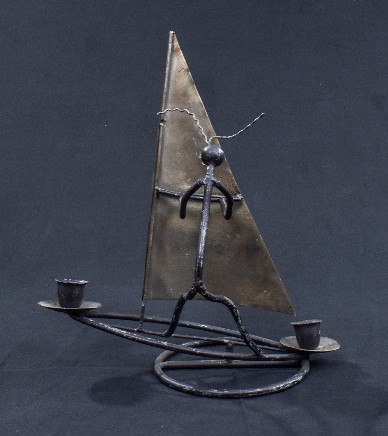 Ant Sail Metal Candle Holder Dual Mental Custom Made Piece Used