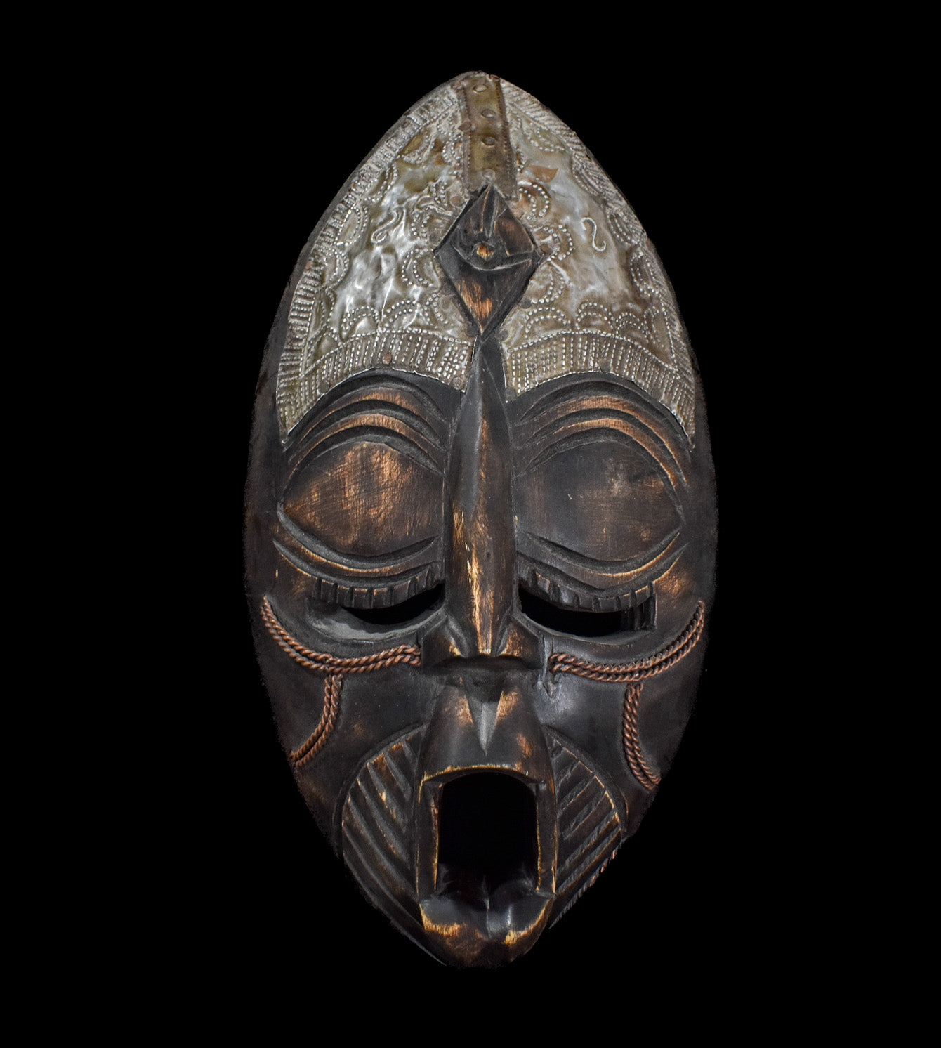 Tiki Mask Used Custom Piece Wood Hand Made