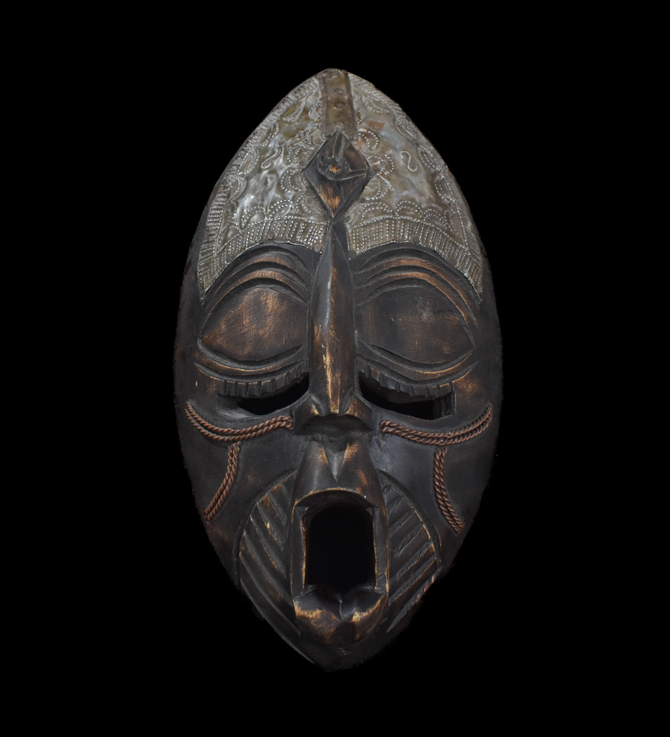 Tiki Mask Used Custom Piece Wood Hand Made