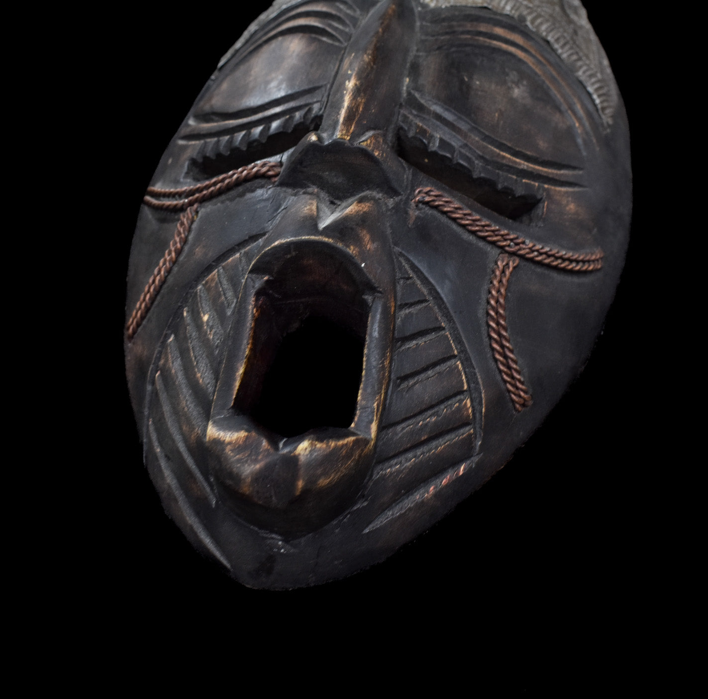 Tiki Mask Used Custom Piece Wood Hand Made