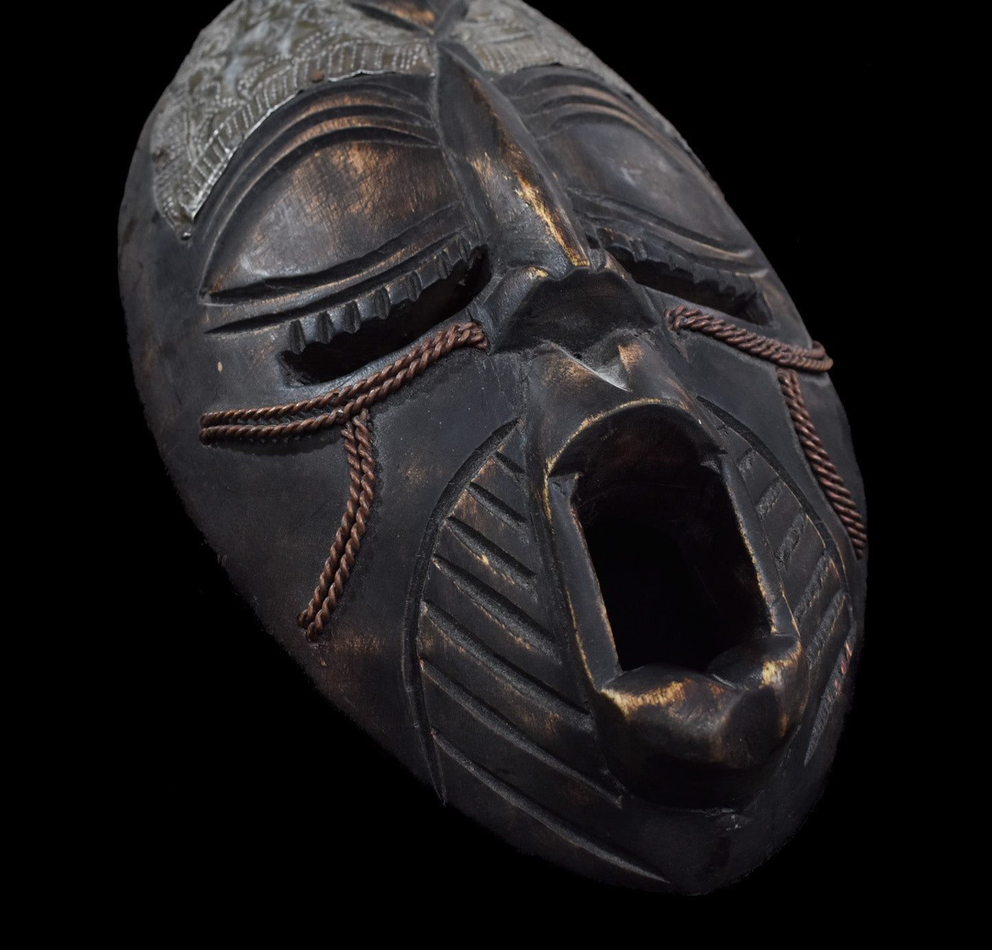 Tiki Mask Used Custom Piece Wood Hand Made