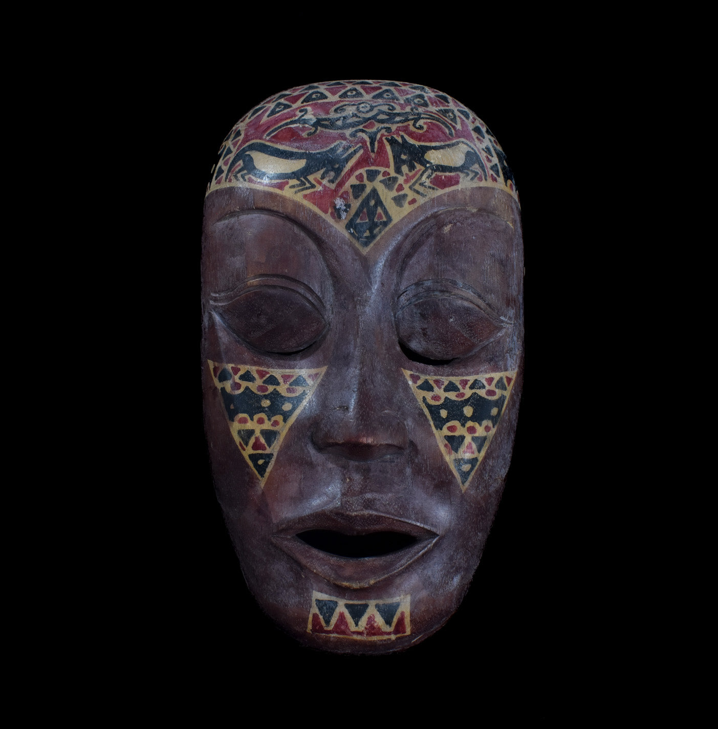 Tiki Mask Used Wood Decor Custom Hand Made