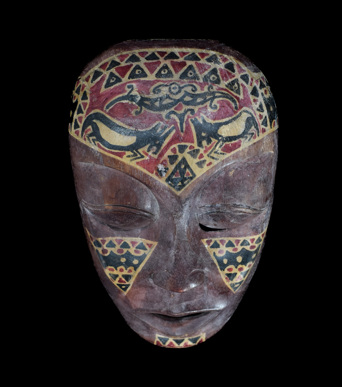 Tiki Mask Used Wood Decor Custom Hand Made