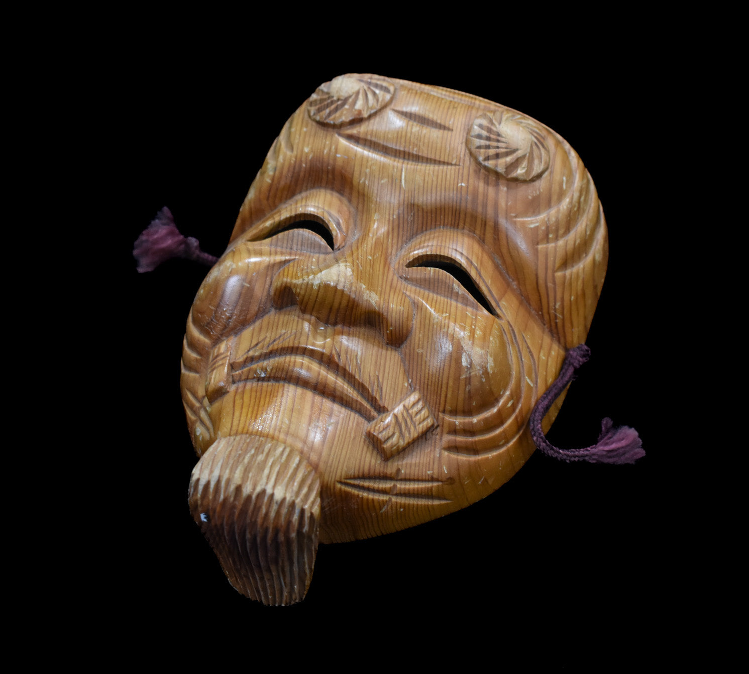 Tiki Mask Asian Hand Made Unknown Artist Japanese Used Small Mask