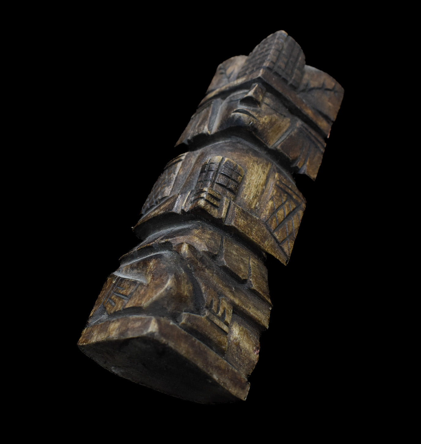 Ancient Mayan sculpture of an old Mayan god Unknown Artist