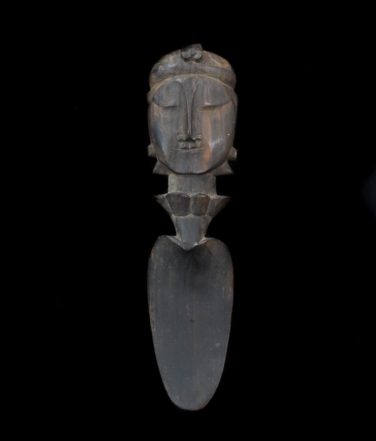 Maya Wooden Tool Handcrafted Art Vintage Used Spoon