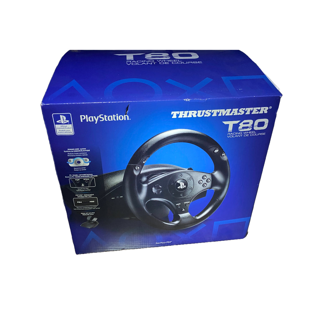 Sony Playstation Thrustmaster T80 Steering Wheel & Foot Pedals PS3 & PS4