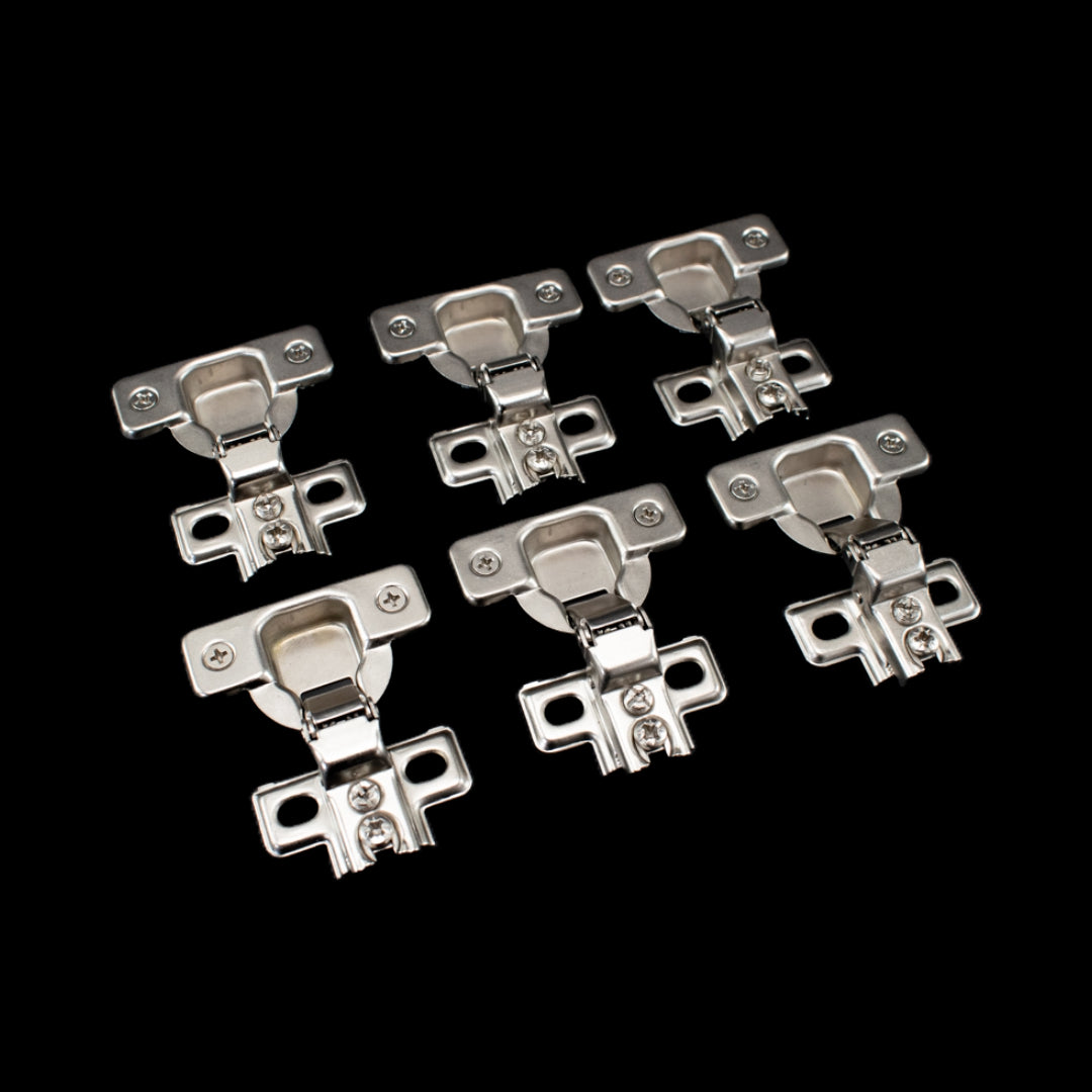 Nickel Overlay Self Closing Compact Concealed Hinge For Framed Cabinet Hinges (6 Pack)