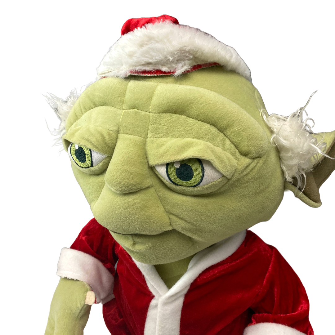 Gemmy Star Wars Large Yoda Santa Claus Christmas Door Greeter Plush Large 21" 2013