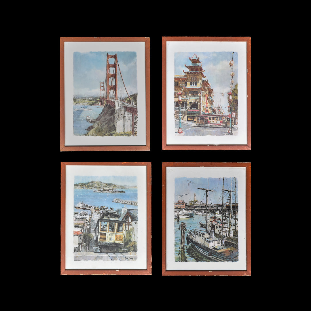San Francisco California Don Davey Fine Art Vintage 1968 Prints Complete Set 11x14