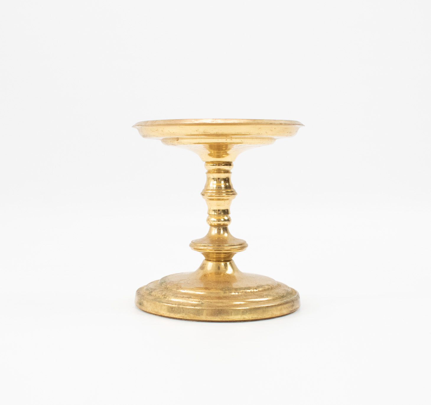 Brass Mid Century Modern Coated Round Candle Holder Classic