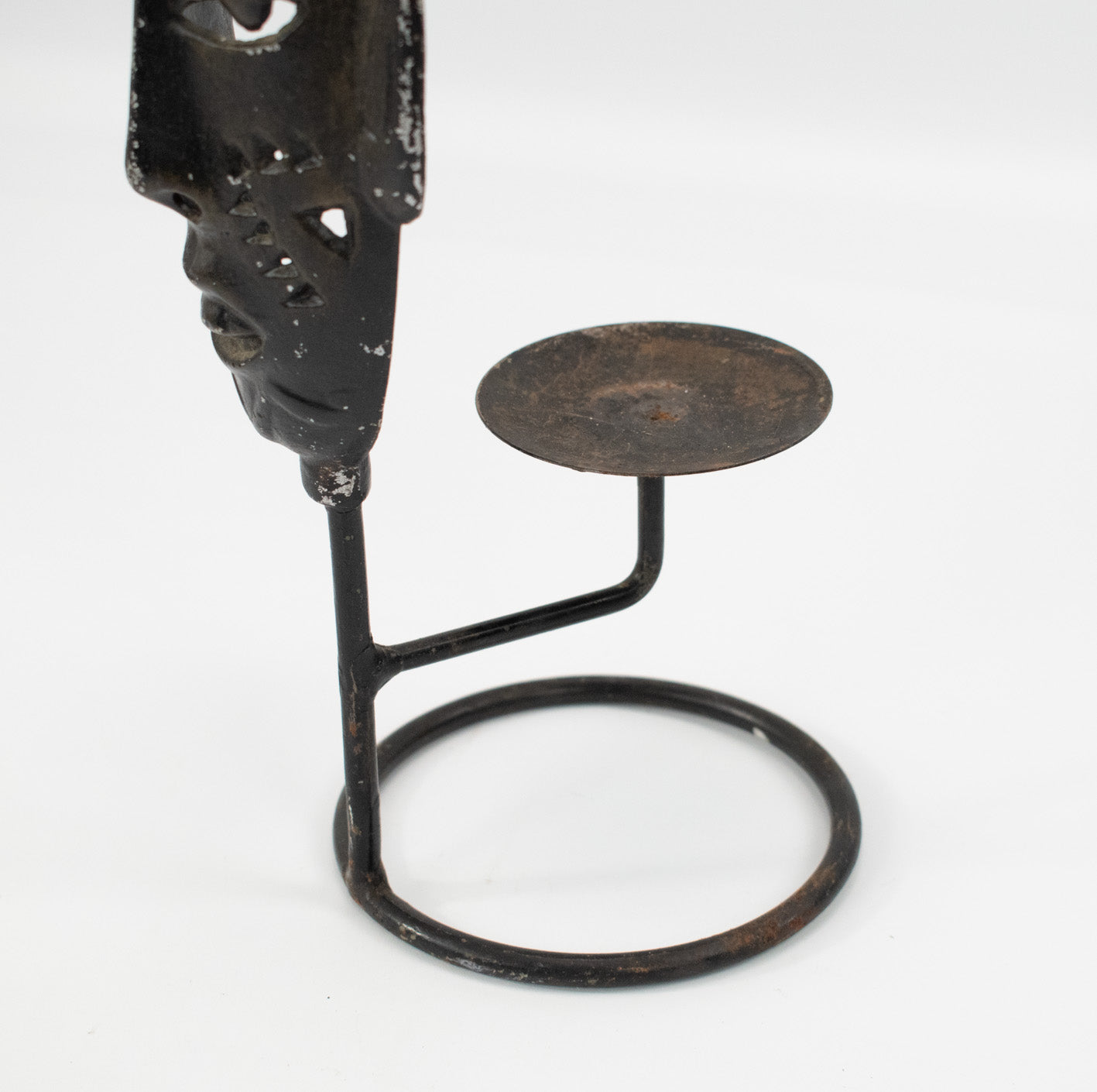 Metal Candle Holder South American Native Face