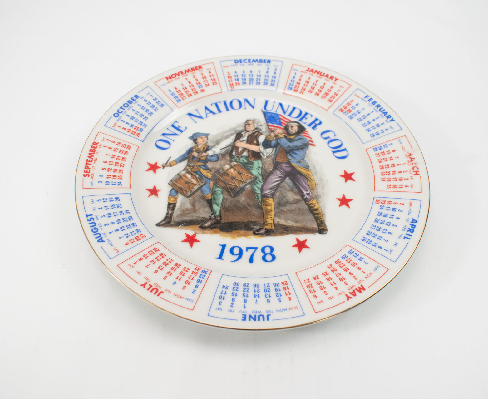 Spencer Gifts 1975 Exclusive United States Plate Set of 3 Rare American Pride USA