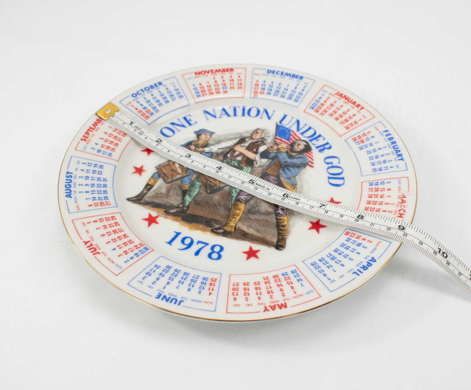 Spencer Gifts 1975 Exclusive United States Plate Set of 3 Rare American Pride USA