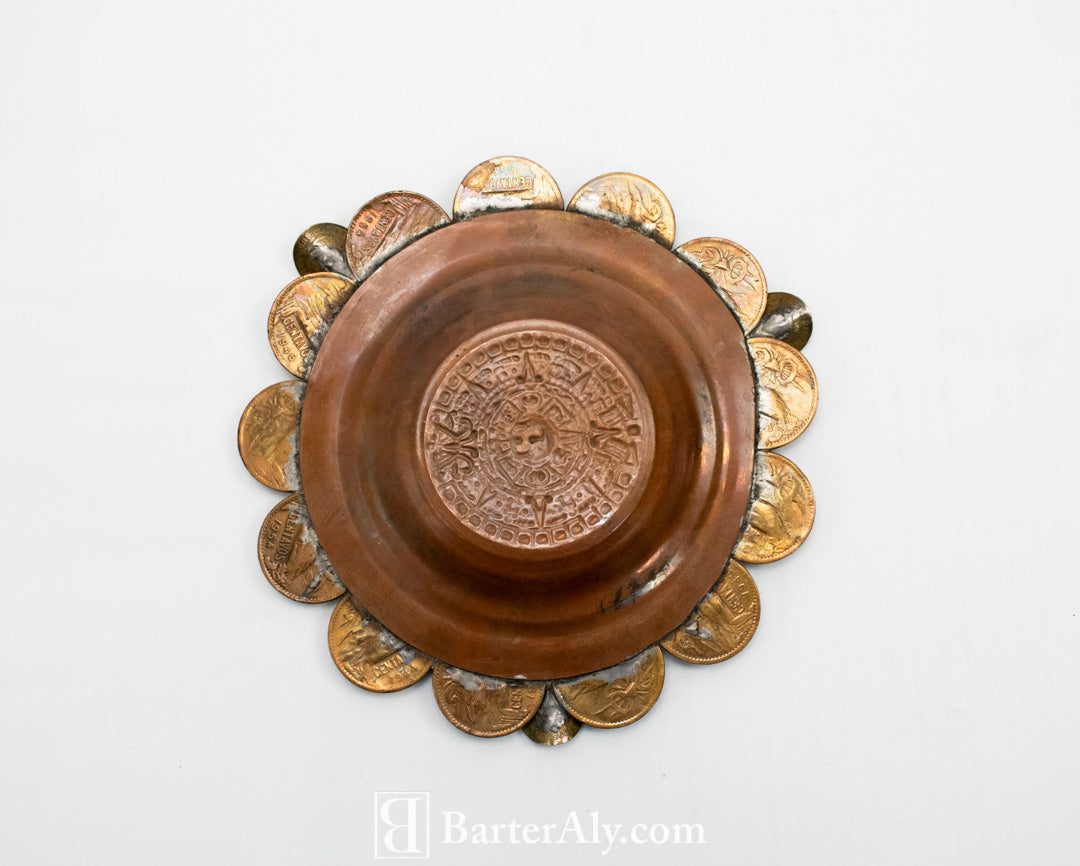 Vintage Brass Coin ash tray used 5inch custom made Collectible