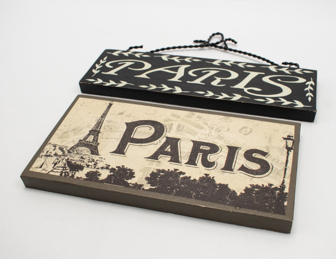 Paris Hanging Sign Home Decor Wooden And Canvas Paris Signs Used