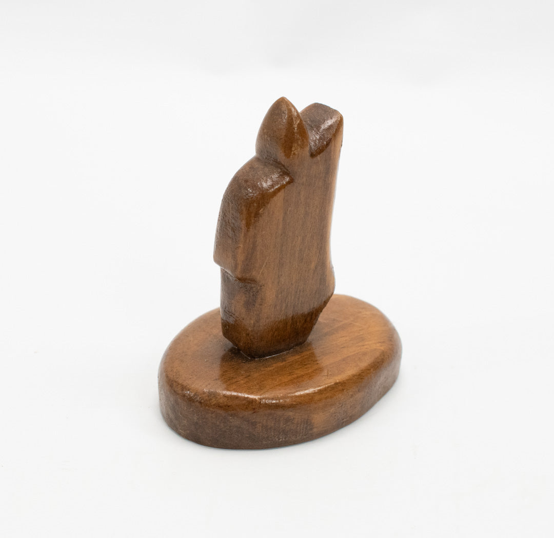 Vintage Carved Wood Piece Used Brown Hand Carved Art Piece 4inch