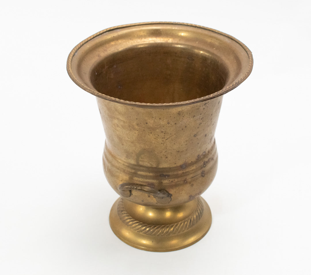 Vintage Brass Gold Plated Metal Tin Container Used