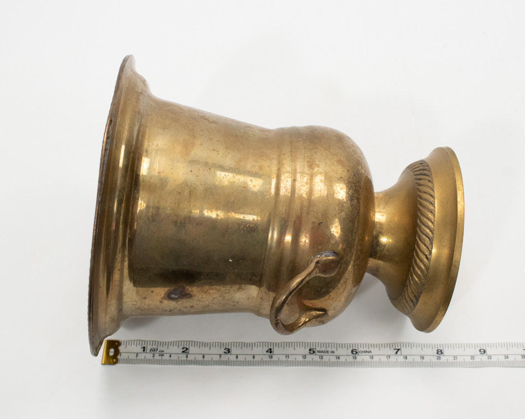 Vintage Brass Gold Plated Metal Tin Container Used