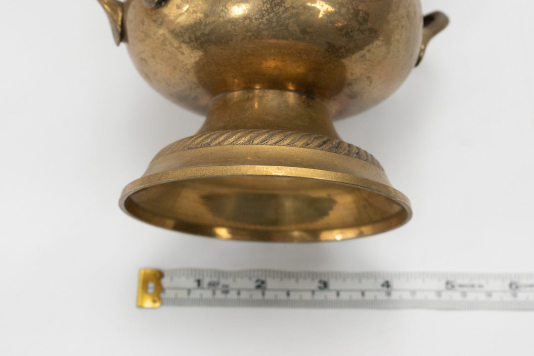 Vintage Brass Gold Plated Metal Tin Container Used