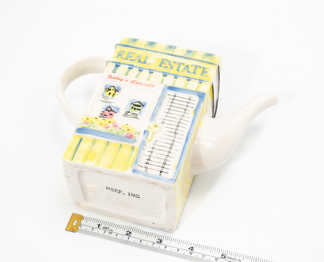 Eye Doctor Ceramic Pouring Jug Home Decor Gift Real Estate Store Front Yellow