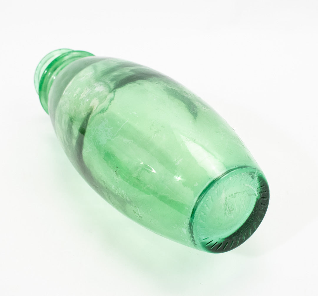 Vase Home Decorative Center Piece Green Glass Standing Used 12in