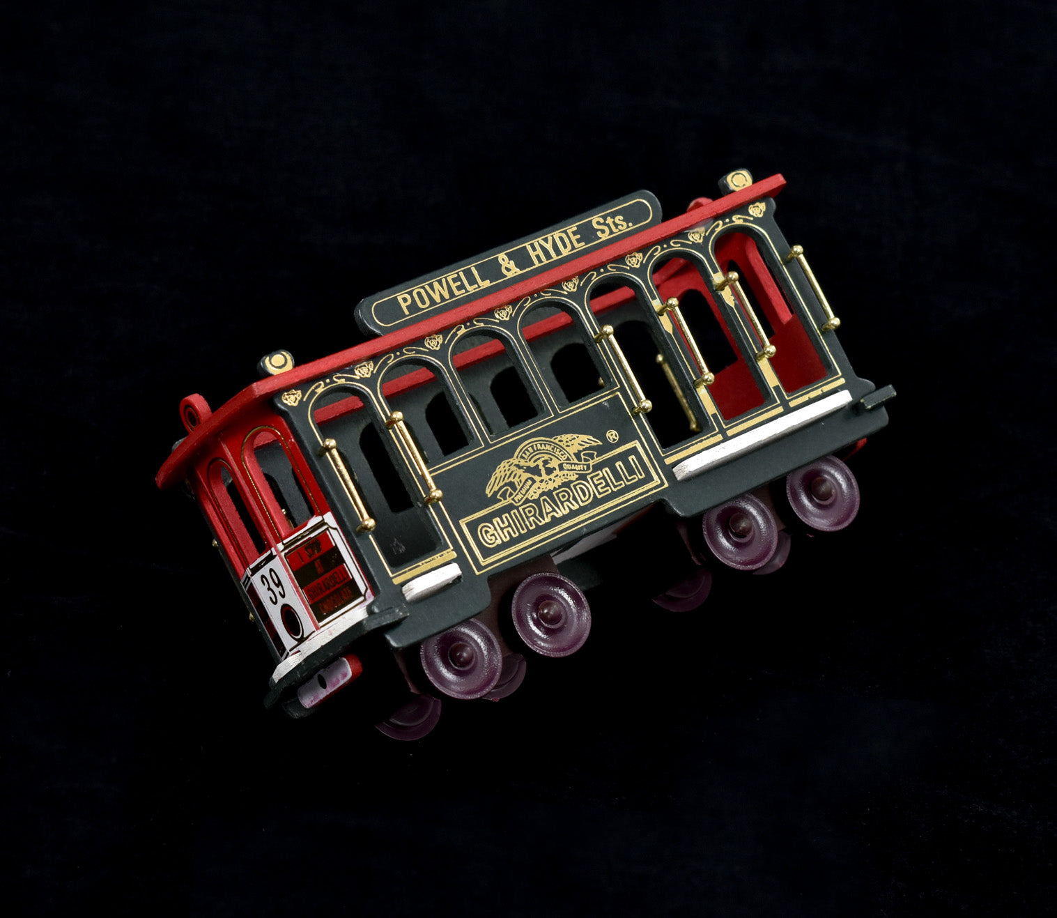 Ghirardelli Cable Car Train Chocolate Gift Train Used Red Green
