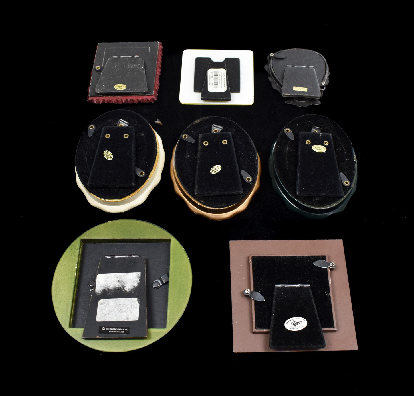 Miniature Picture Frames Assorted Design Square Small silver color 8 Piece Lot