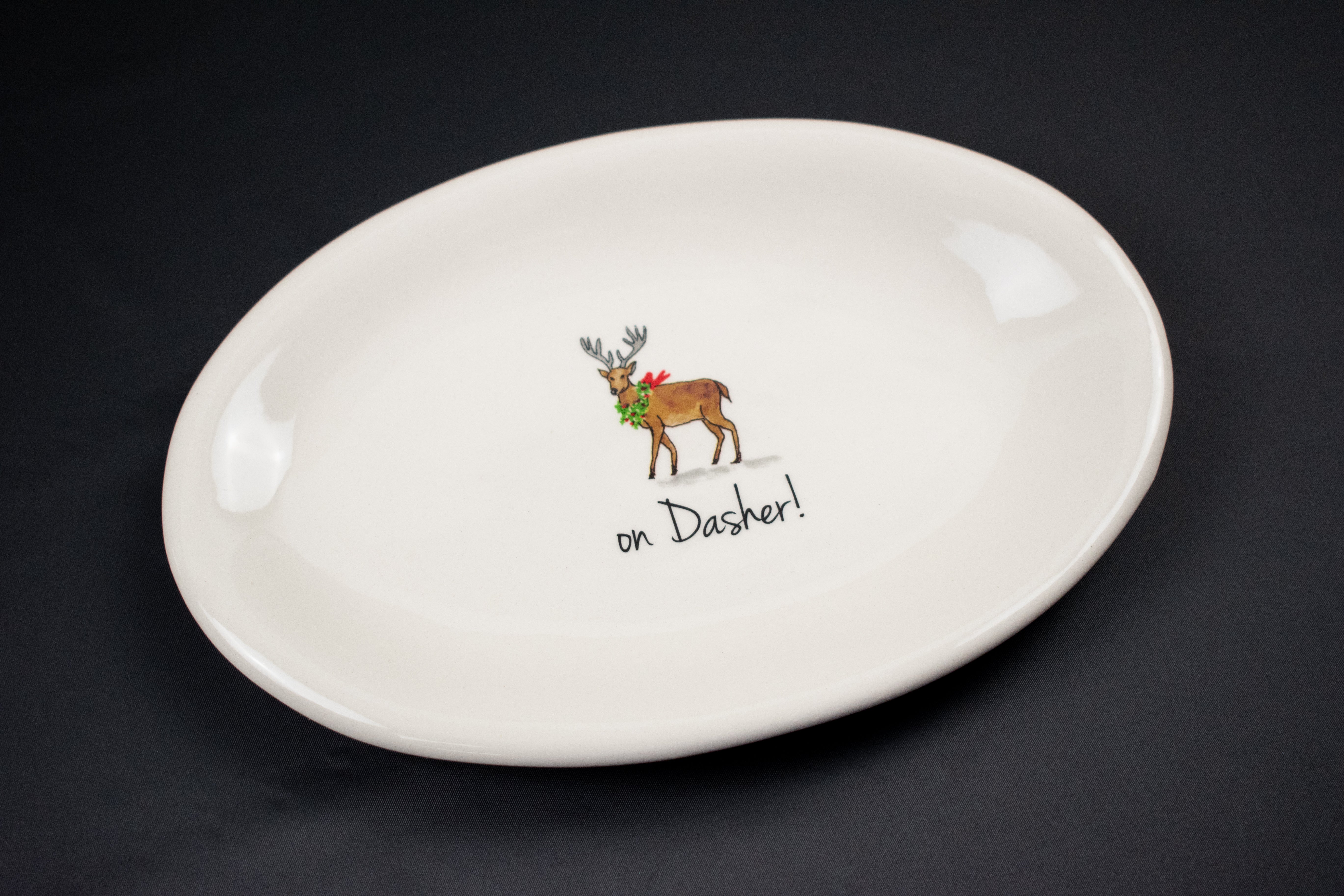 Rae Dunn Oh Dasher Plate Holiday Christmas