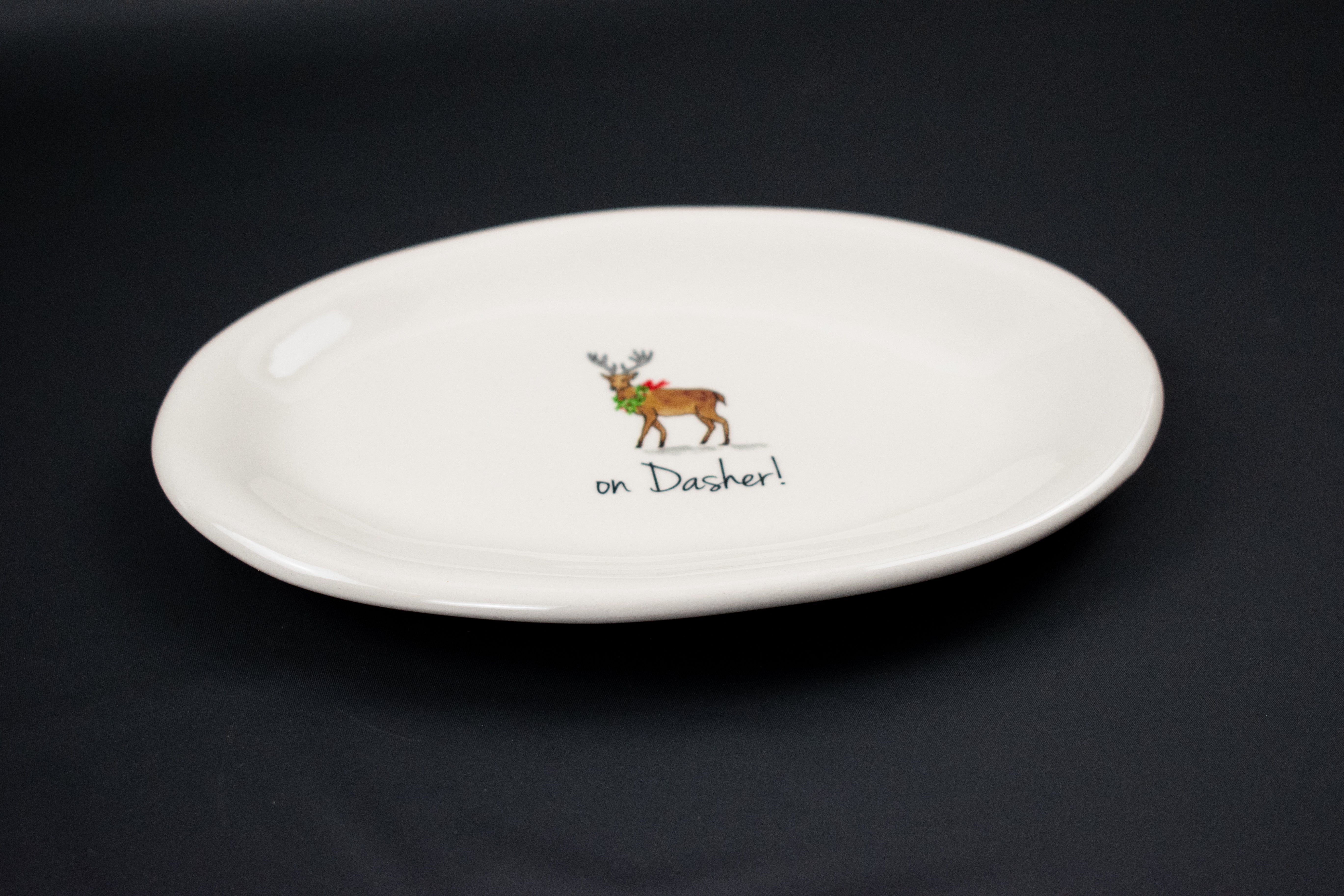 Rae Dunn Oh Dasher Plate Holiday Christmas