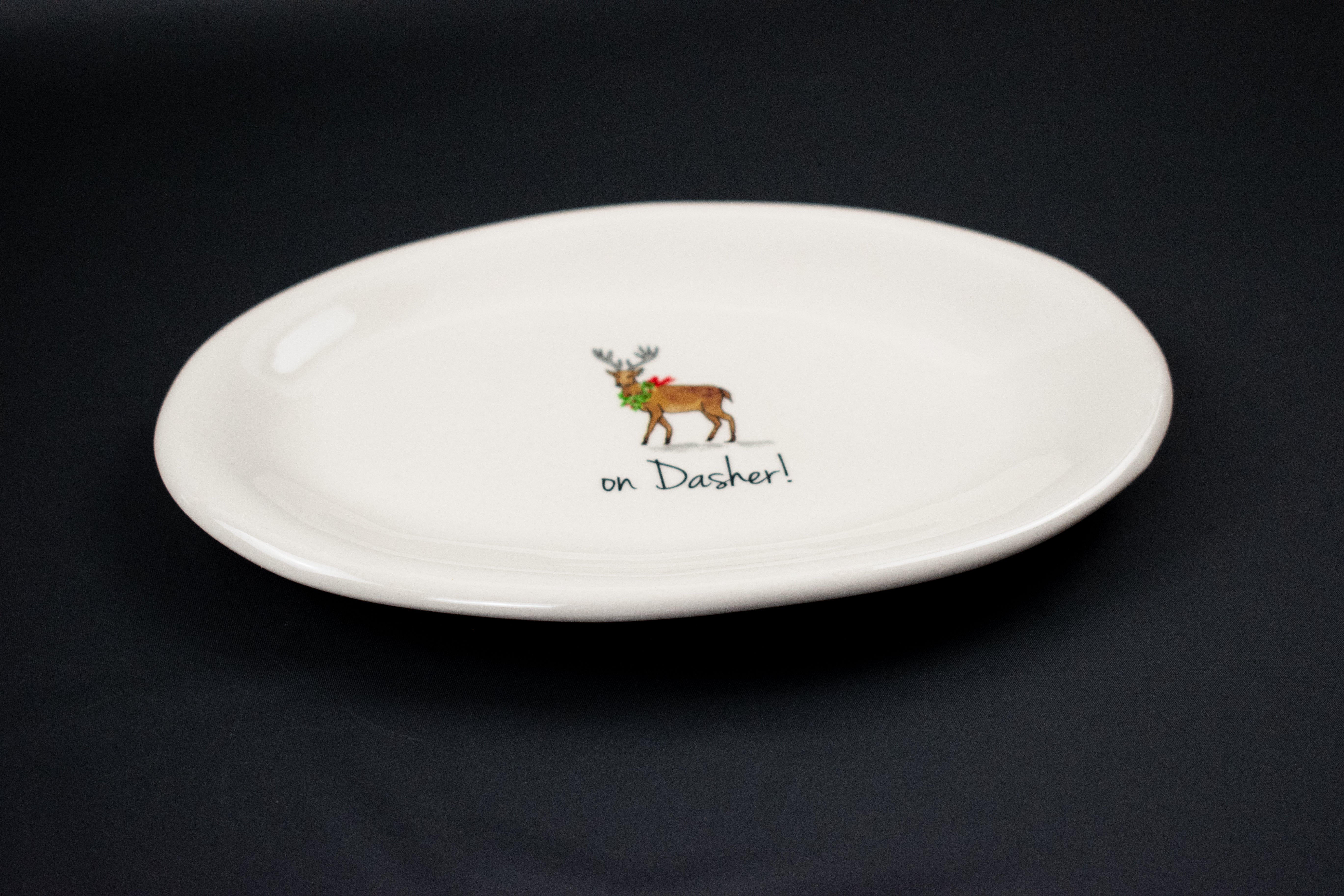 Rae Dunn Oh Dasher Plate Holiday Christmas