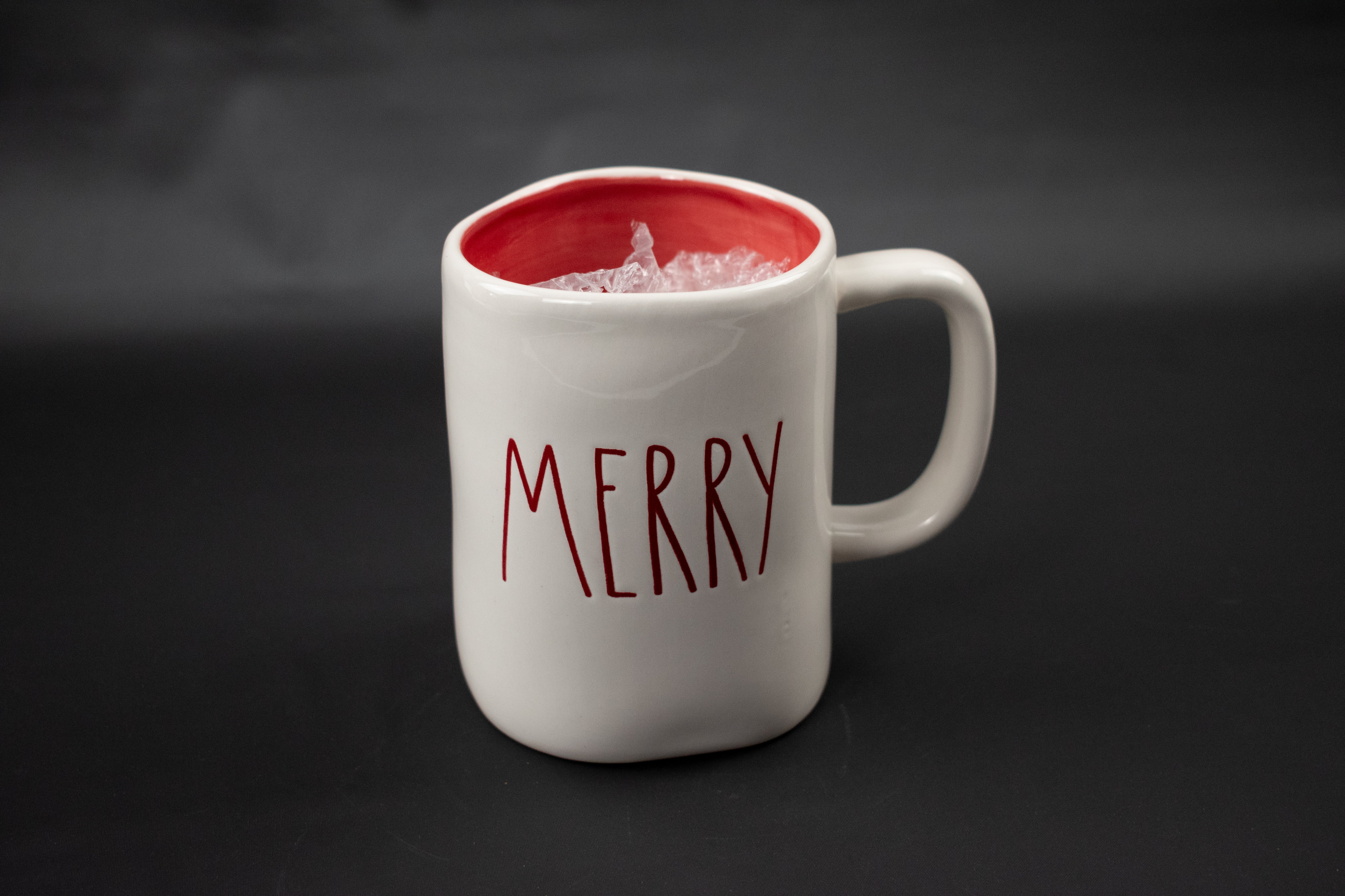 Rae Dunn Merry Red Letter Authentic Magenta Ceramic Mug Christmas Holiday