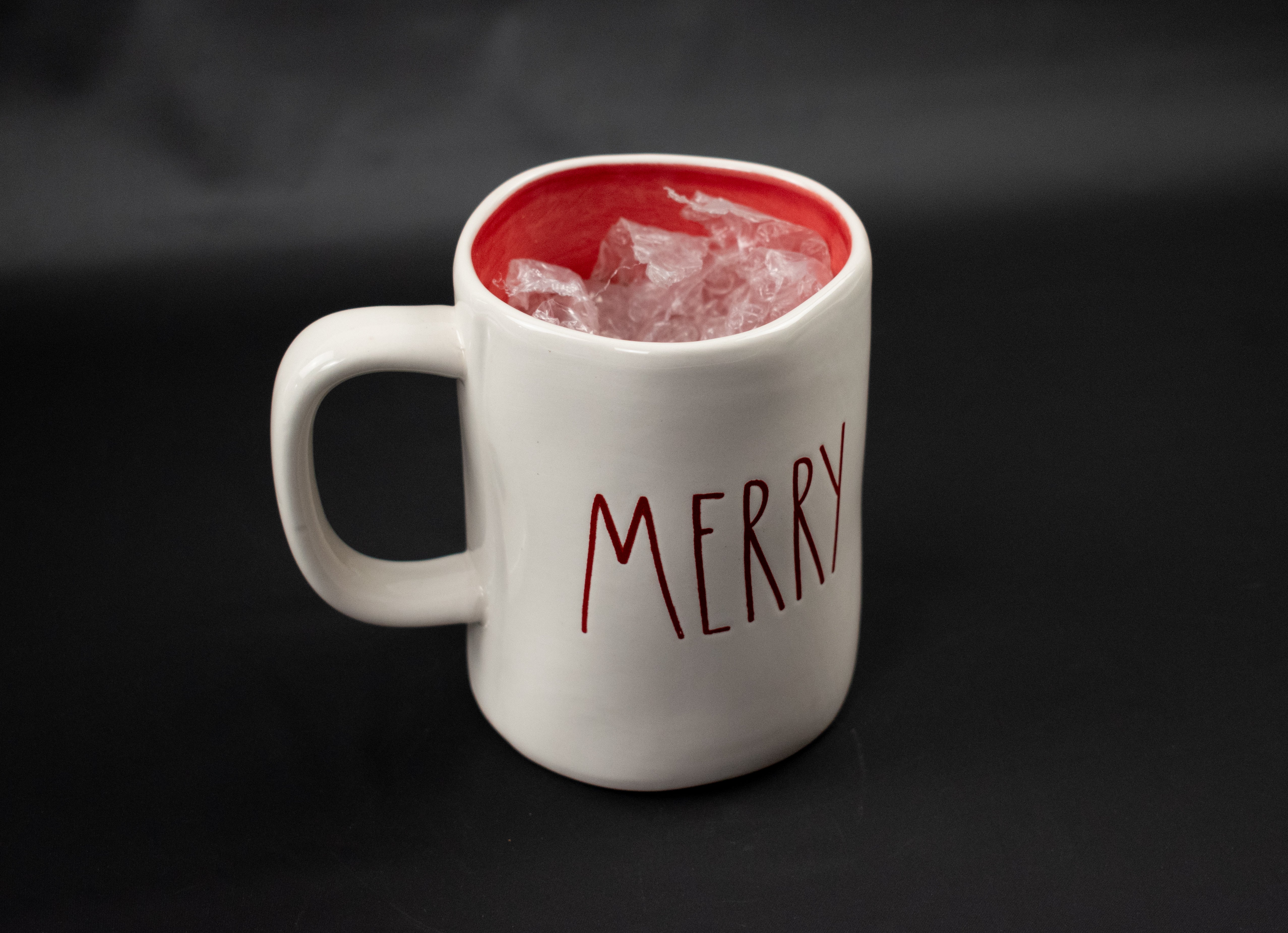 Rae Dunn Merry Red Letter Authentic Magenta Ceramic Mug Christmas Holiday